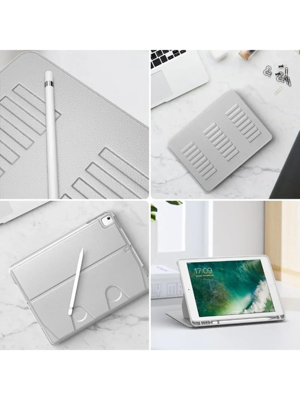 iPad 5th/6th Gen & Air 1/2 Case, Shockproof Magnetic Stand Cover, Auto